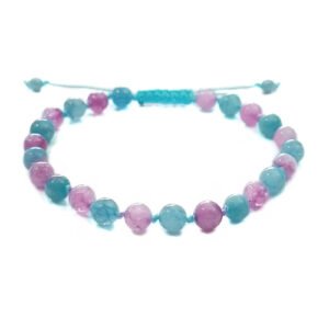 Pulsera Unisex modelo Aguamarina y Cuarzo Rosa Paz Armónica
