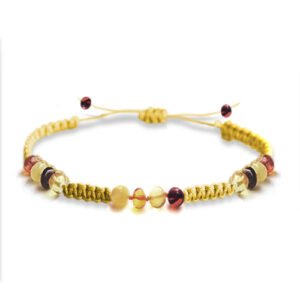 Pulsera Unisex juvenil / adulto modelo Prisma Sagrado tejido color dorado abundante
