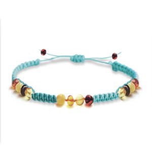 Pulsera Unisex juvenil / adulto modelo Prisma Sagrado tejido color azul suntuoso