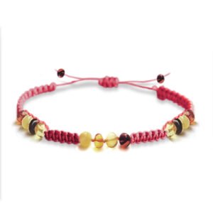 Pulsera Unisex juvenil / adulto modelo Prisma Sagrado tejido color rojo vigorizante