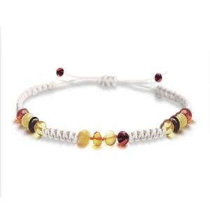 Pulsera Unisex juvenil / adulto modelo Prisma Sagrado tejido color marfil ascético