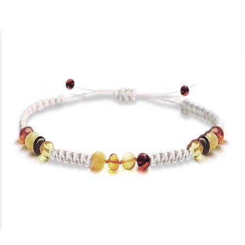 Pulsera Unisex juvenil / adulto modelo Prisma Sagrado tejido color marfil ascético