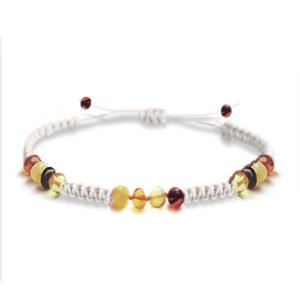 Pulsera Unisex juvenil / adulto modelo Prisma Sagrado tejido color marfil aterciopelado