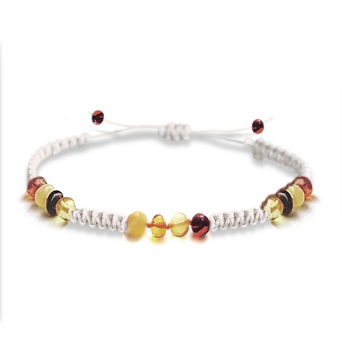 Pulsera Unisex juvenil / adulto modelo Prisma Sagrado tejido color marfil aterciopelado
