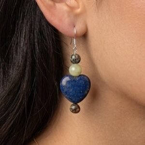 Aretes Amor de Vida y Naturaleza de Ámbar Báltico con plata Esterlina Ley .925
