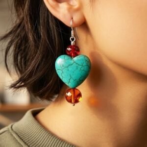 Aretes Equilibrio y Amor de Ámbar Báltico con plata Esterlina Ley .925